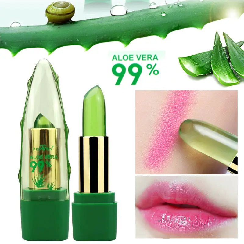 Aloe Vera Gel Color Changing Lipstick Gloss Moisturizer Anti-drying Desalination Fine-grain Lip Blam Care StoreToBuyNow