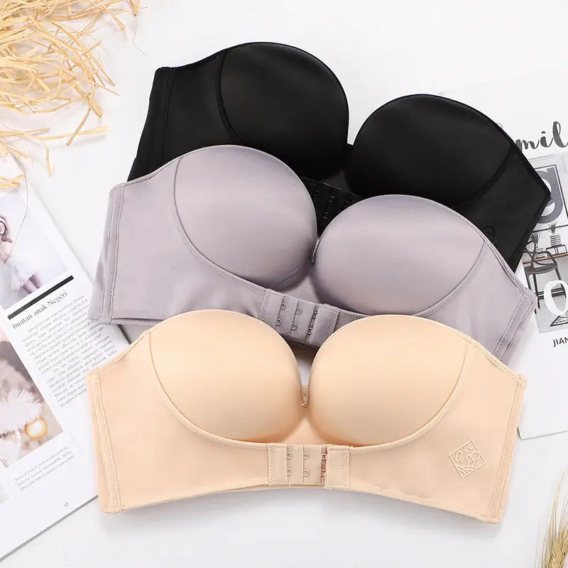 Anti-Glare One-Piece Bra Gathered Up Strapless StoreToBuyNow