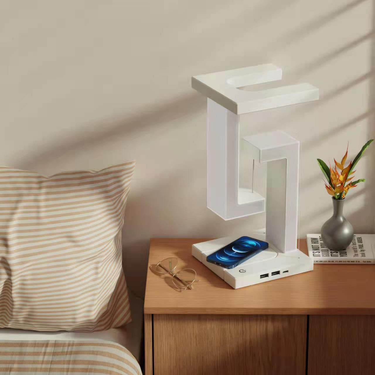 Creative Smartphone Wireless Charging Suspension Table Lamp Balance Lamp Floating For Home Bedroom StoreToBuyNow