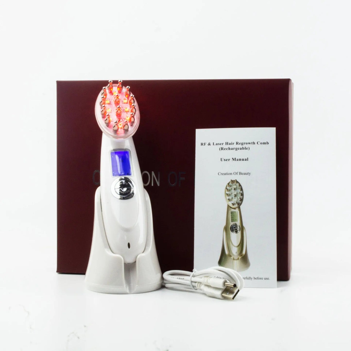 Electric laser radio frequency head massage comb StoreToBuyNow