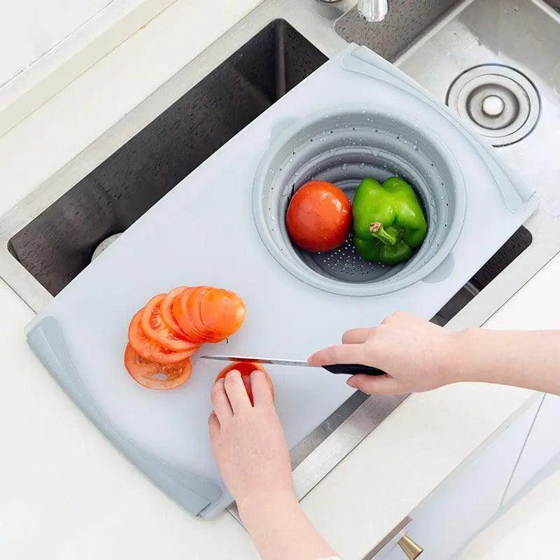 Innovative Multi-Functional 3 in 1 Chopping Board Detachable Folding Drain Basket Sink Cutting Board StoreToBuyNow