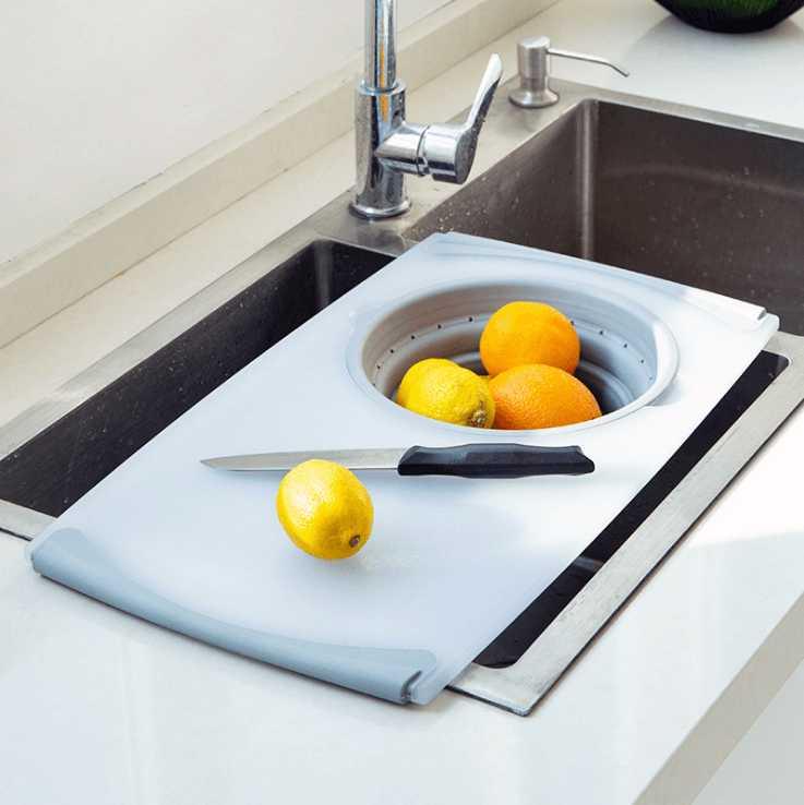 Innovative Multi-Functional 3 in 1 Chopping Board Detachable Folding Drain Basket Sink Cutting Board StoreToBuyNow