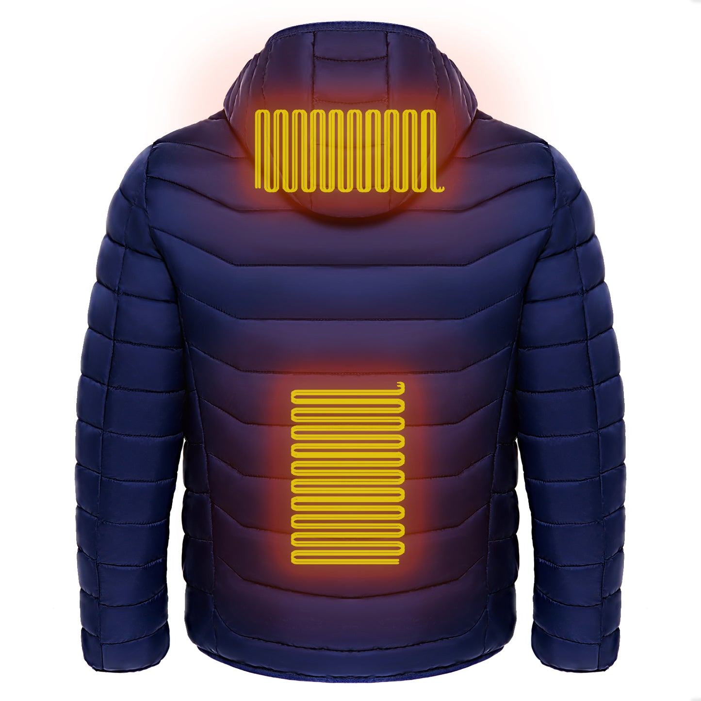 Men Heated Puffer Jacket Electric Heating Coat Insulated Hood Windbreaker 9Heat Zones StoreToBuyNow