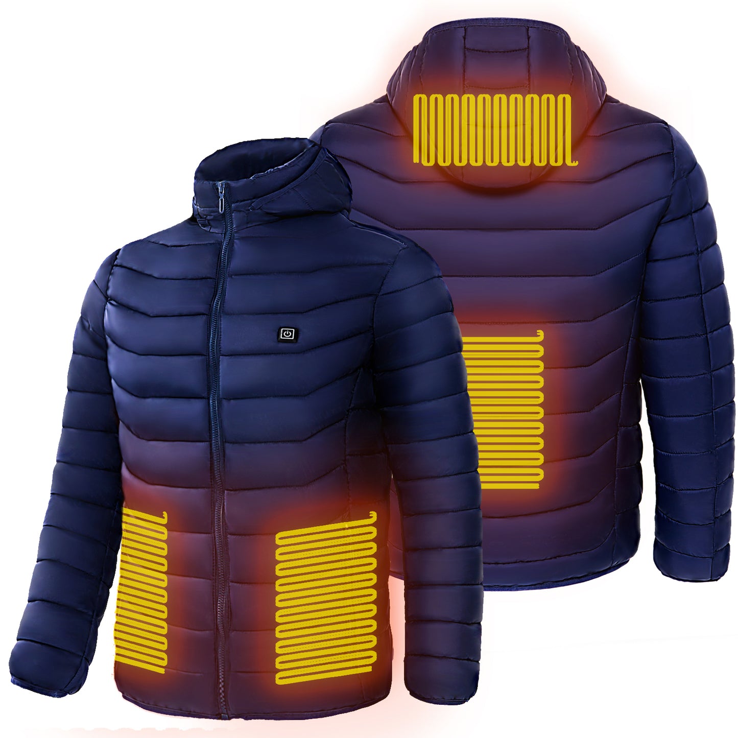 Men Heated Puffer Jacket Electric Heating Coat Insulated Hood Windbreaker 9Heat Zones StoreToBuyNow