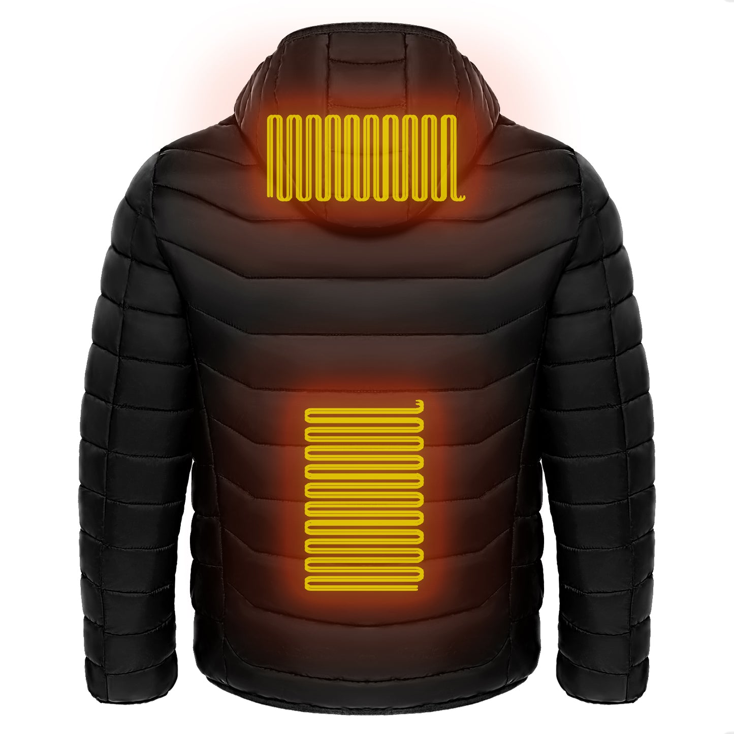 Men Heated Puffer Jacket Electric Heating Coat Insulated Hood Windbreaker 9Heat Zones StoreToBuyNow