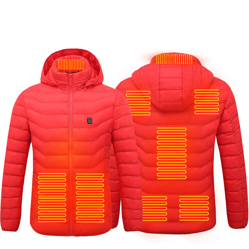 Men Heated Puffer Jacket Electric Heating Coat Insulated Hood Windbreaker 9Heat Zones StoreToBuyNow