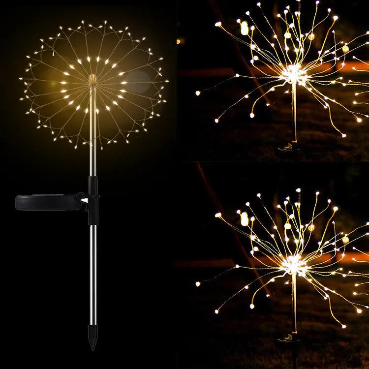 New Ground Plug Solar Fireworks Light LED Light String StoreToBuyNow