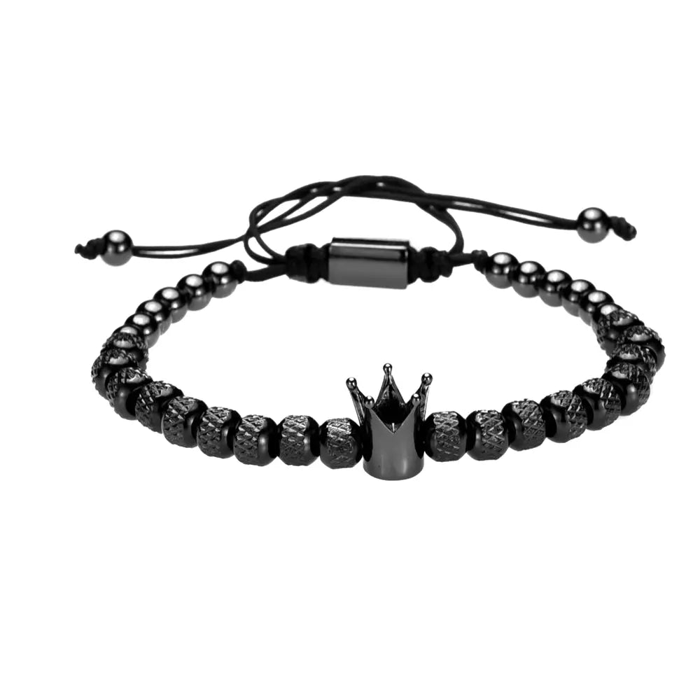 Original Design Crown 3-Piece Men's and Women's Bead Stainless Steel Handmade Bracelet StoreToBuyNow