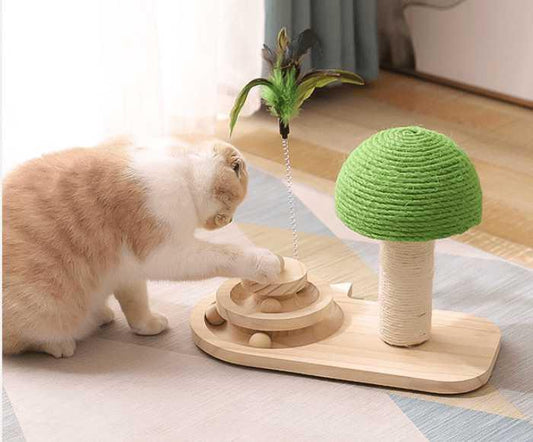 Pet Cat Tree Toys Cat Scratch Post Pet Furniture Scratching Post Cats Claw Scratcher Double Sisal Balls Cat Accessories StoreToBuyNow