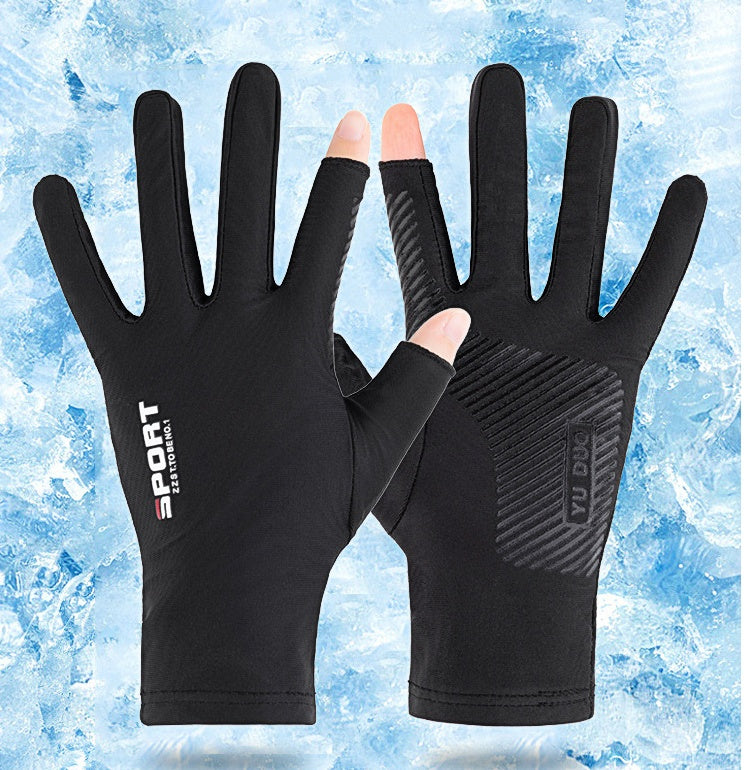 Driving Fishing Gloves Missing Half Fingers Of Ice