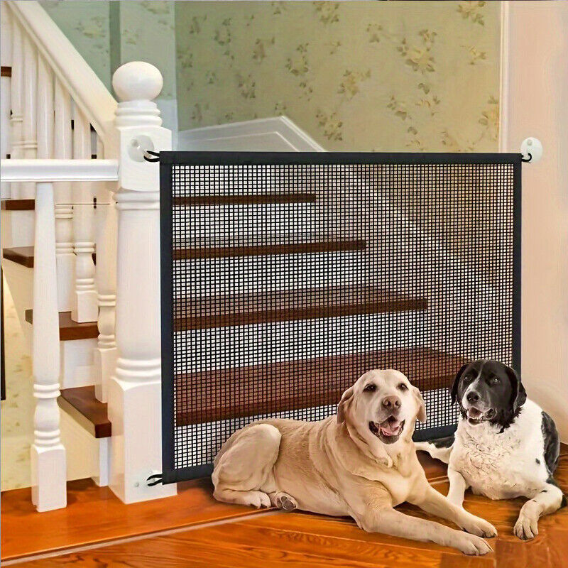 Pet Isolation Mesh No Drilling Safety Fences Net Portable Dog Cat Stair Door