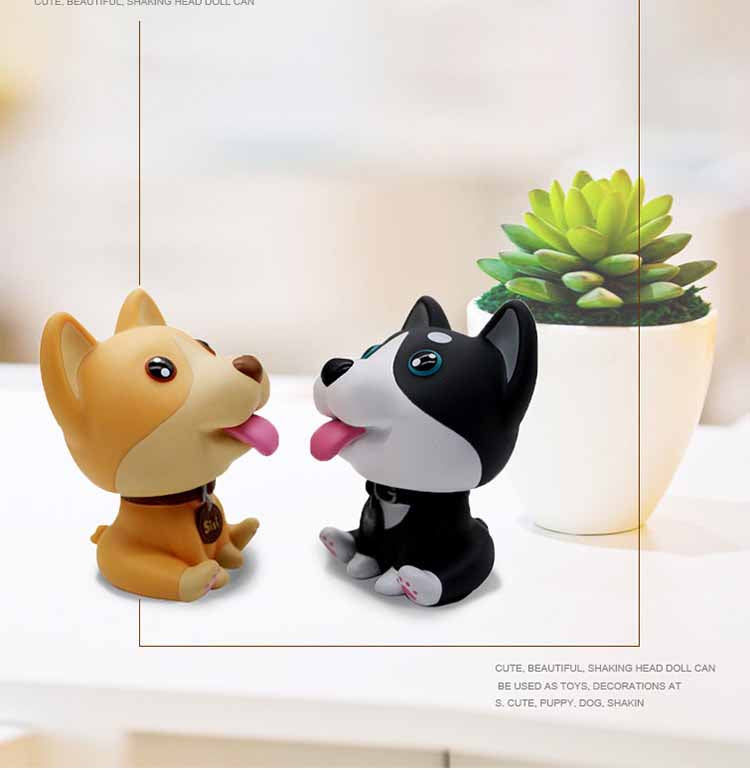 Car Dashboard Toys Nodding Dog Shaking Head Bobblehead Dolls Wobble Head Auto Accessory Interior Decor Car Ornaments Gifts Cute