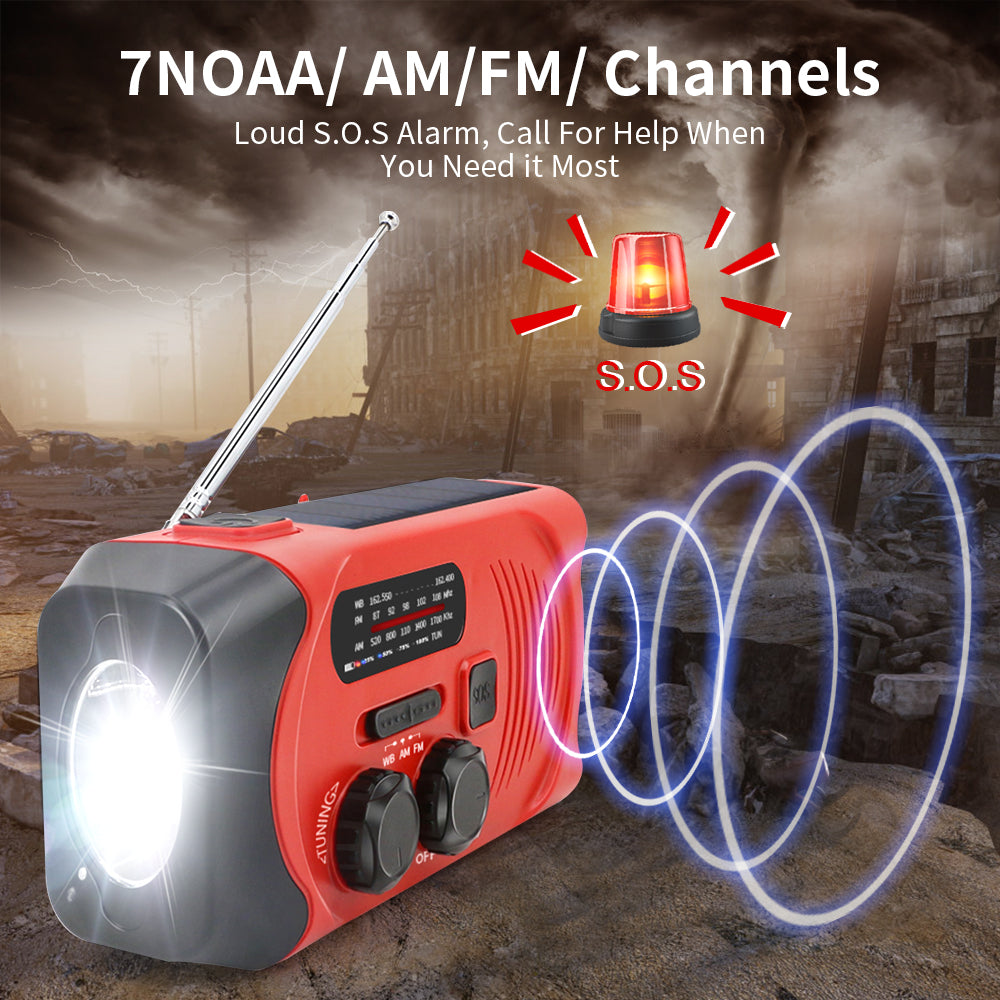 Emergency 4 band noaa hand crank radio solar radio with torch power solar StoreToBuyNow