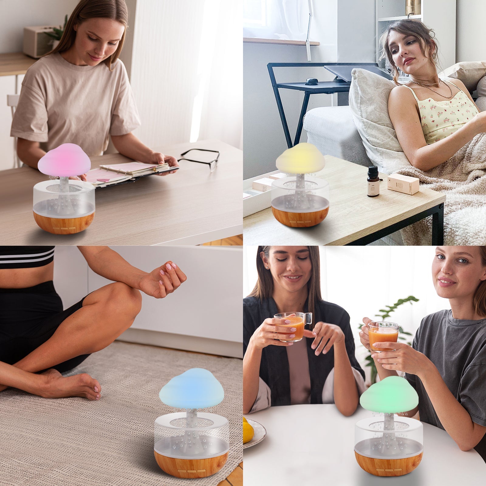 Raining Cloud Humidifier With Night Light Aromatherapy StoreToBuyNow